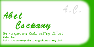 abel csepany business card